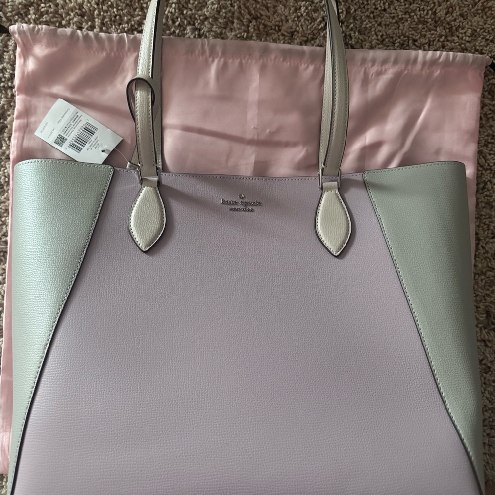 Kate Spade Lavender and Cream Tote Bag